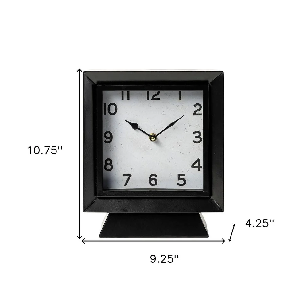 11" Black Fabric Table Clock - Image 8