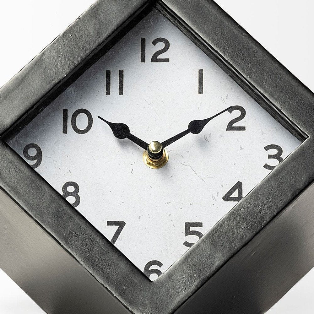 8" Black Ceramic Table Clock - Image 3