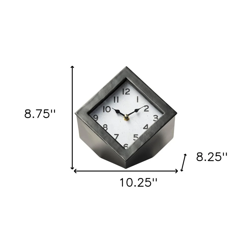 8" Black Ceramic Table Clock - Image 7