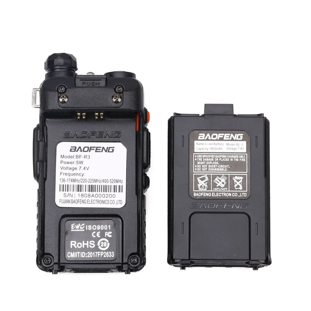 BaoFeng BF-UV5R Tri-Band Walkie Talkie 136-174Mhz 220-260Mhz/400-520Mhz+2 AntennaTwo Way Amatuer Portable ham Radio up of UV-5R - Image 5
