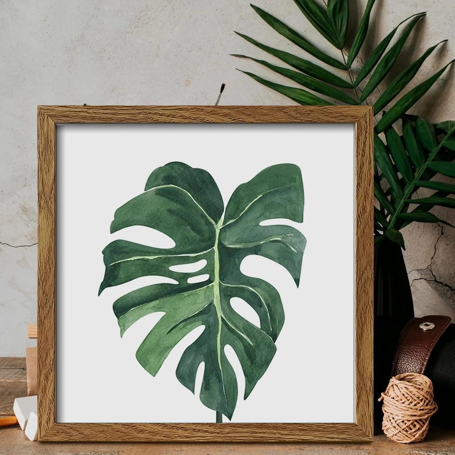 Botanical Framed Wall Decor - Green Plant - Image 3
