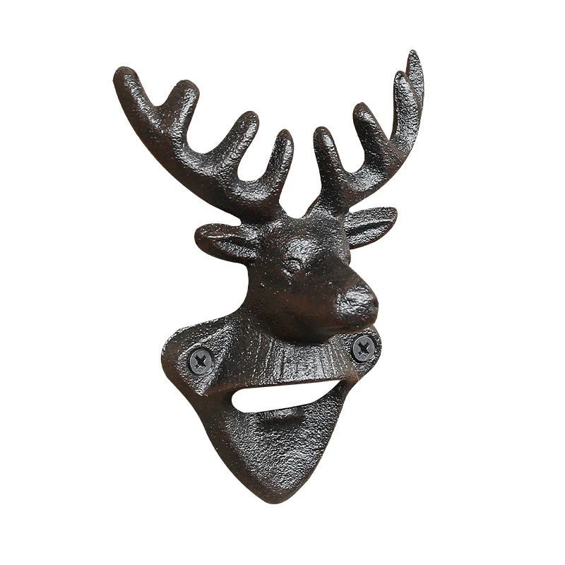 Cast Iron Deer Head Wall-Mounted Bottle Opener - Image 3