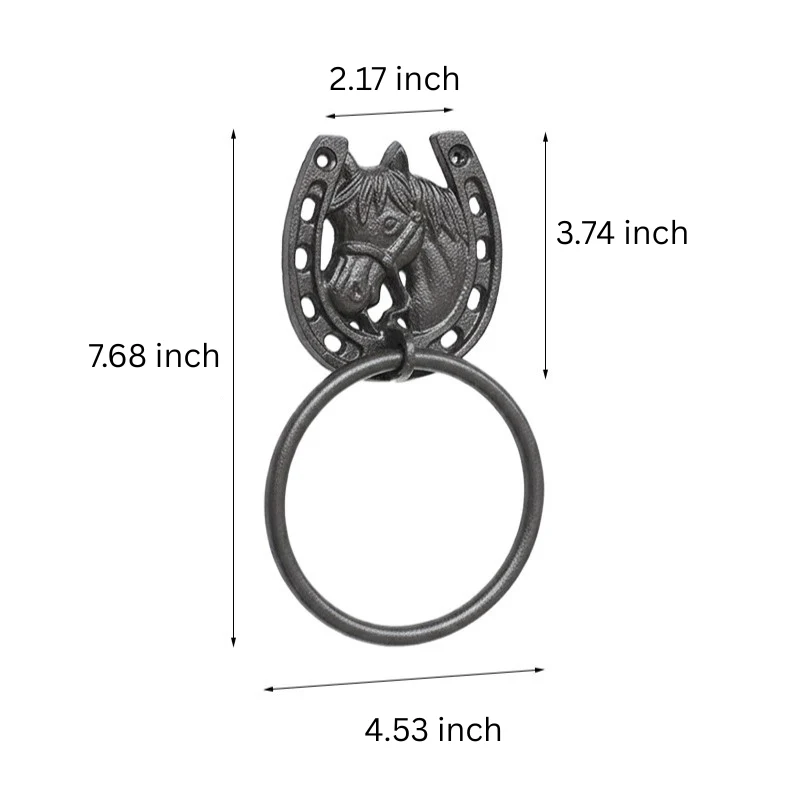 Cast Iron Horse Head Towel Ring - Image 4