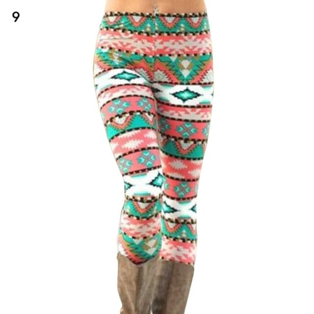 Christmas Print Leggings Women Slim Fit Elastic Pants Elk Snowflakes Striped Harajuke Leggings Female Flowers Pants Xmas Gifts - Image 15