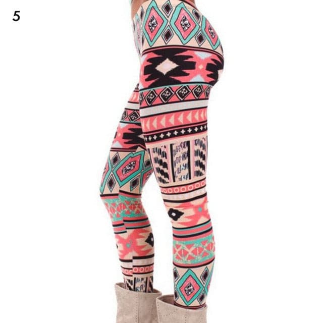 Christmas Print Leggings Women Slim Fit Elastic Pants Elk Snowflakes Striped Harajuke Leggings Female Flowers Pants Xmas Gifts - Image 16