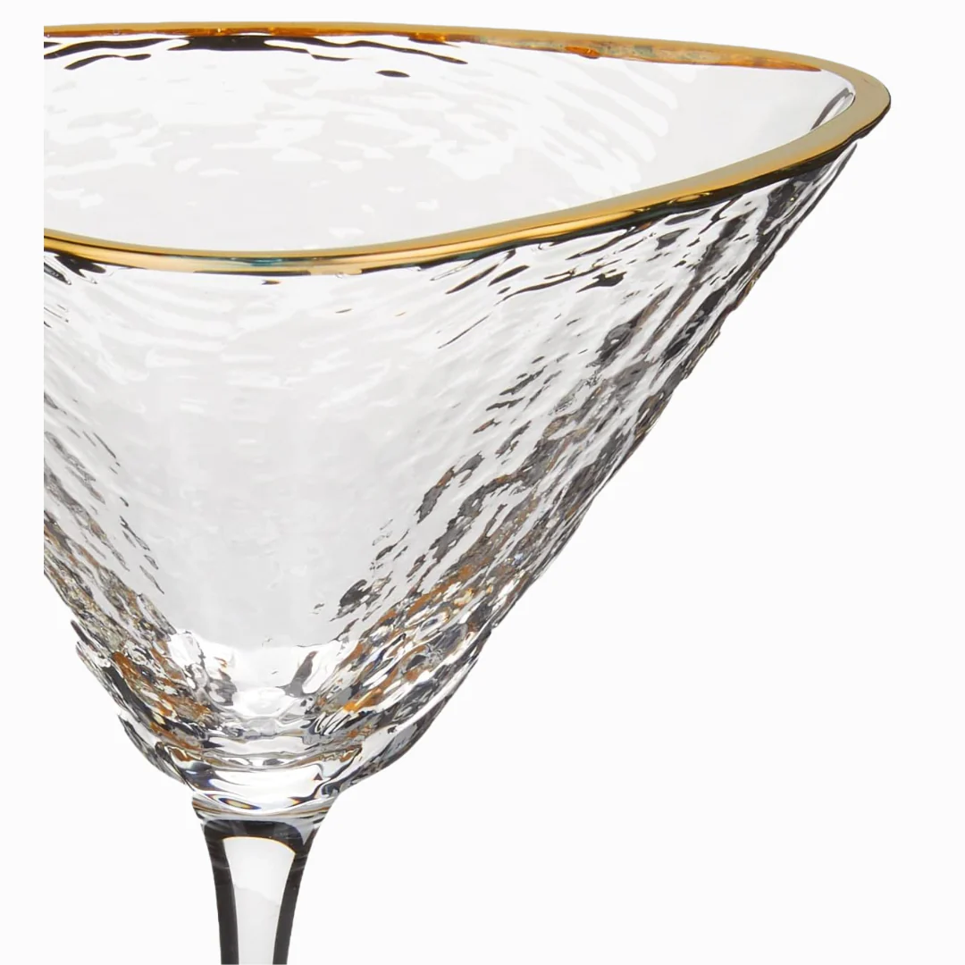 Clear Hammered Martini & Cocktail Glasses - Image 6
