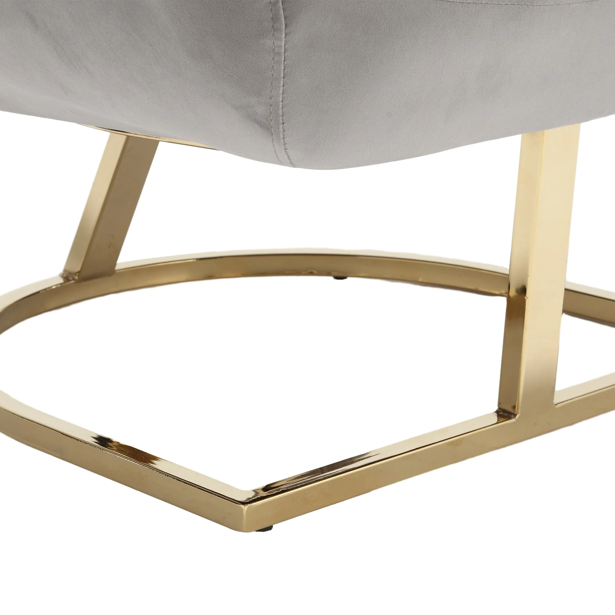 COOLMORE Upholstered Tufted Living Room Chair Textured Linen Fabric Accent Chair with Metal Stand - Image 4