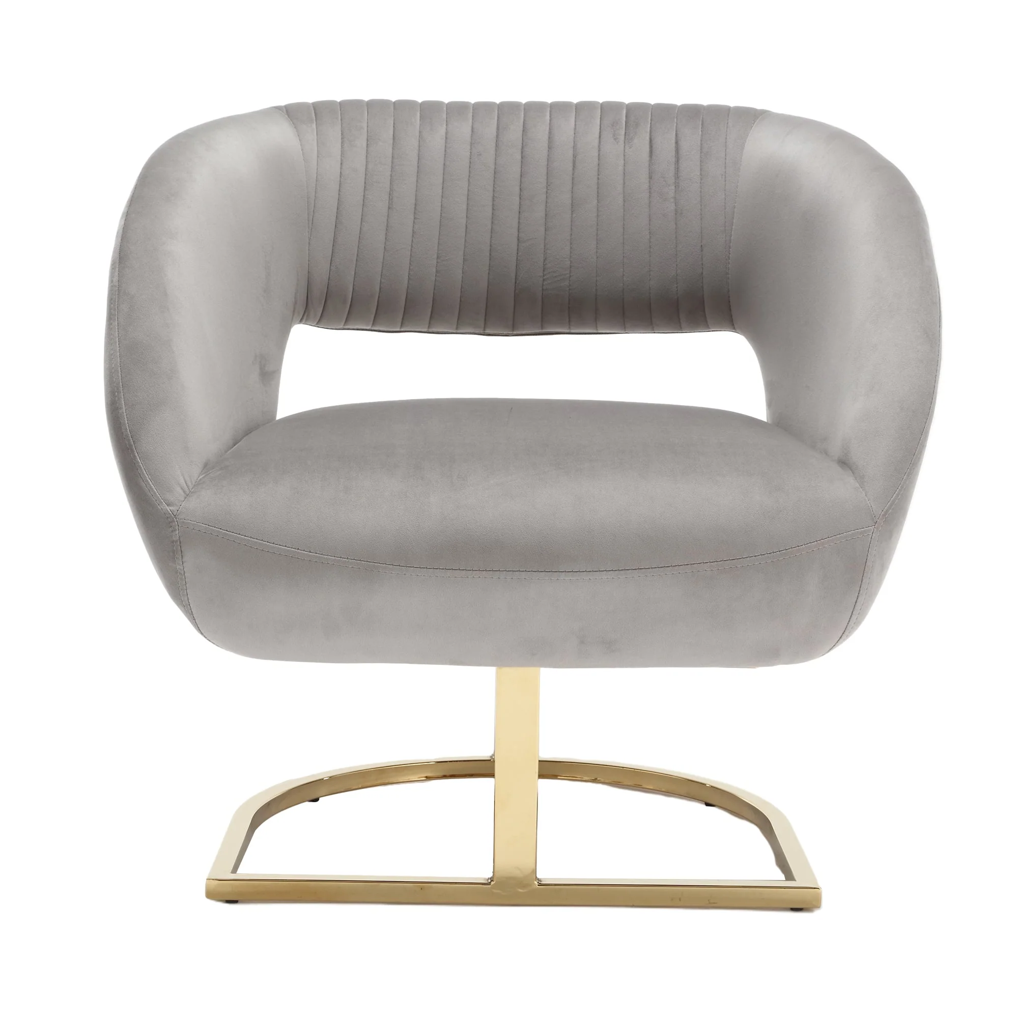 COOLMORE Upholstered Tufted Living Room Chair Textured Linen Fabric Accent Chair with Metal Stand - Image 7