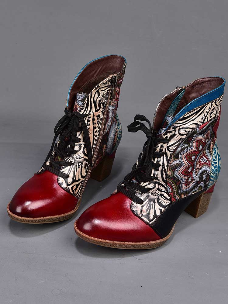 Dalia Leather Bohemian Ankle Boots - Image 12