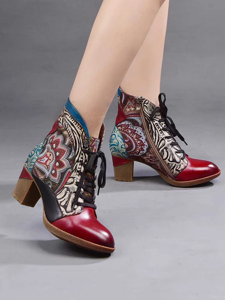 Dalia Leather Bohemian Ankle Boots - Image 13