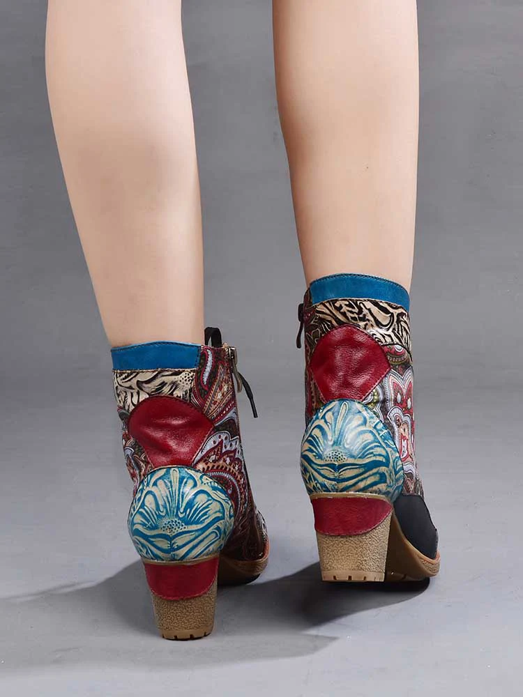 Dalia Leather Bohemian Ankle Boots - Image 15