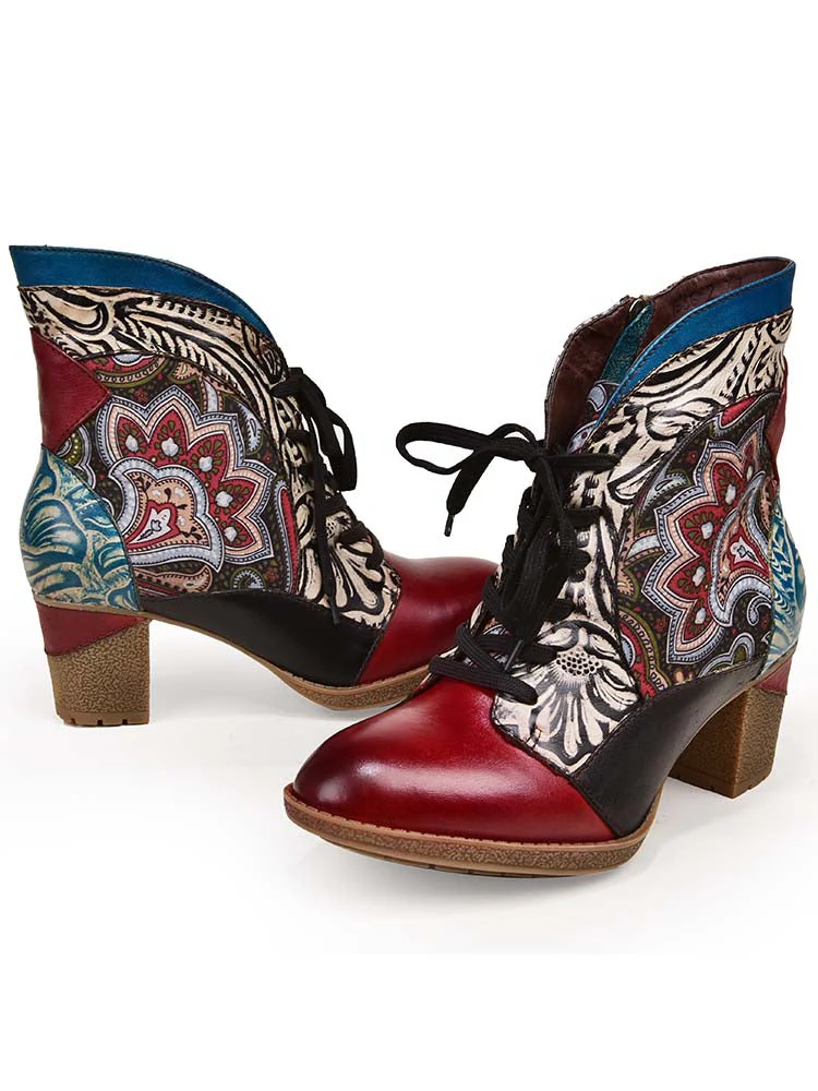 Dalia Leather Bohemian Ankle Boots - Image 4
