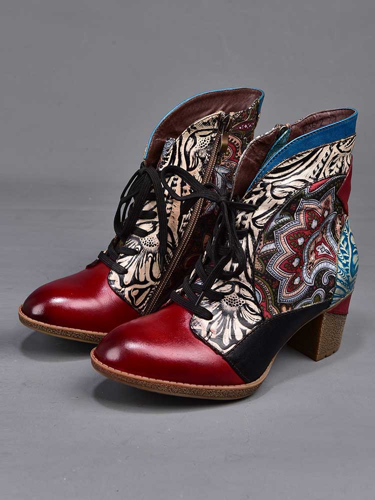 Dalia Leather Bohemian Ankle Boots - Image 8