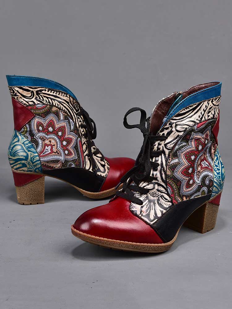 Dalia Leather Bohemian Ankle Boots - Image 9