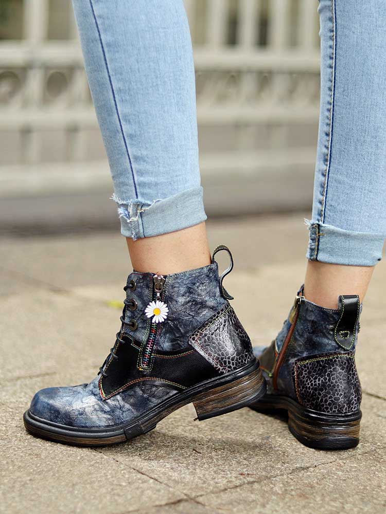 Genuine Leather Vintage Ankle Boots - Image 10