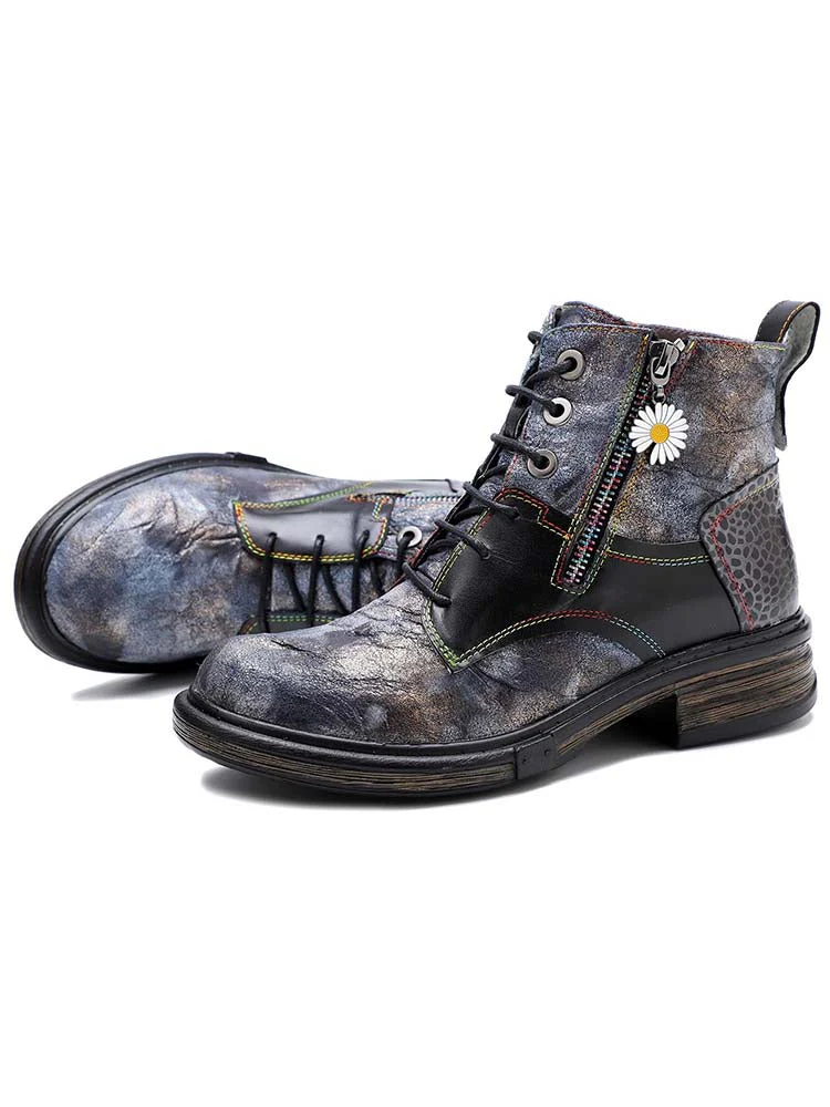 Genuine Leather Vintage Ankle Boots - Image 4