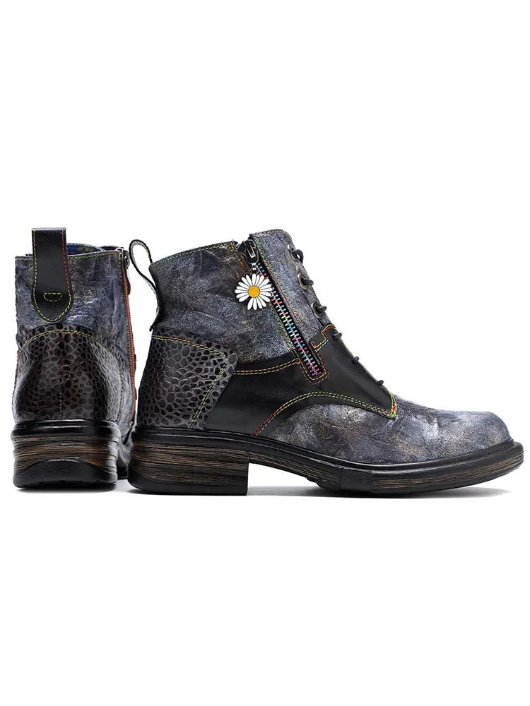 Genuine Leather Vintage Ankle Boots - Image 6