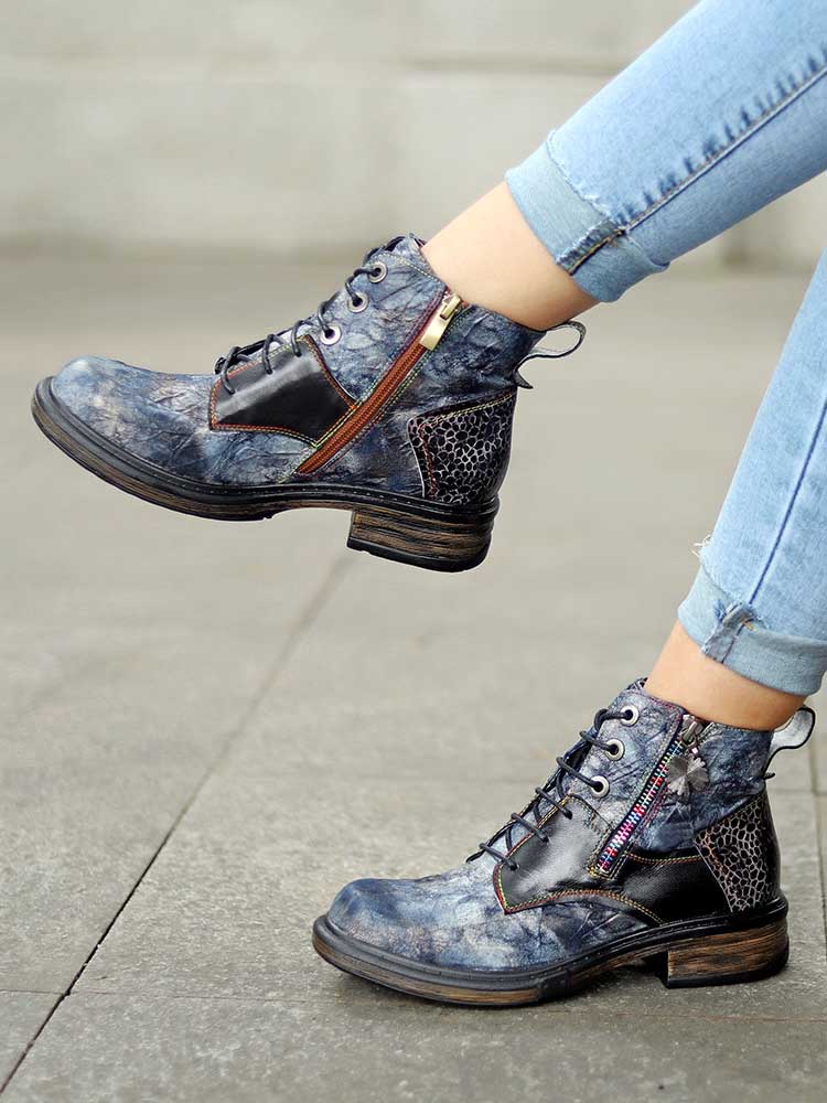 Genuine Leather Vintage Ankle Boots - Image 7