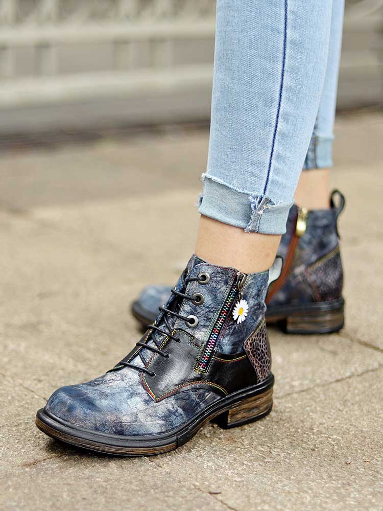 Genuine Leather Vintage Ankle Boots - Image 8