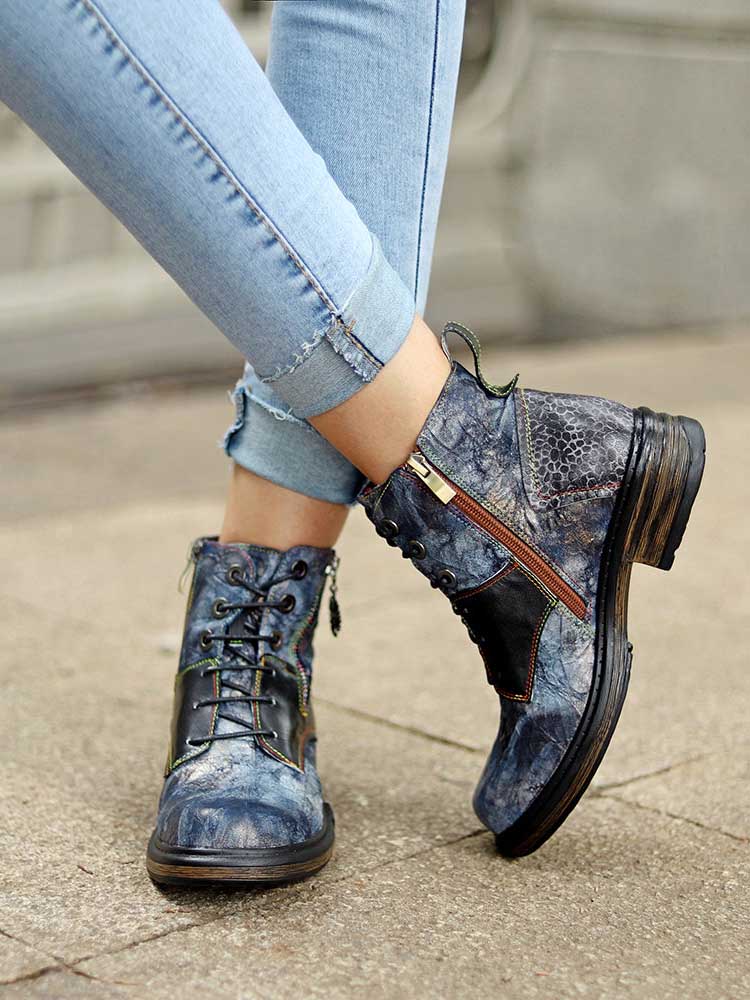 Genuine Leather Vintage Ankle Boots - Image 9