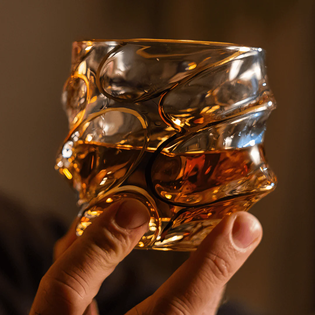 Gold Line Storm Japanese Crystal Whisky Glass - Image 10