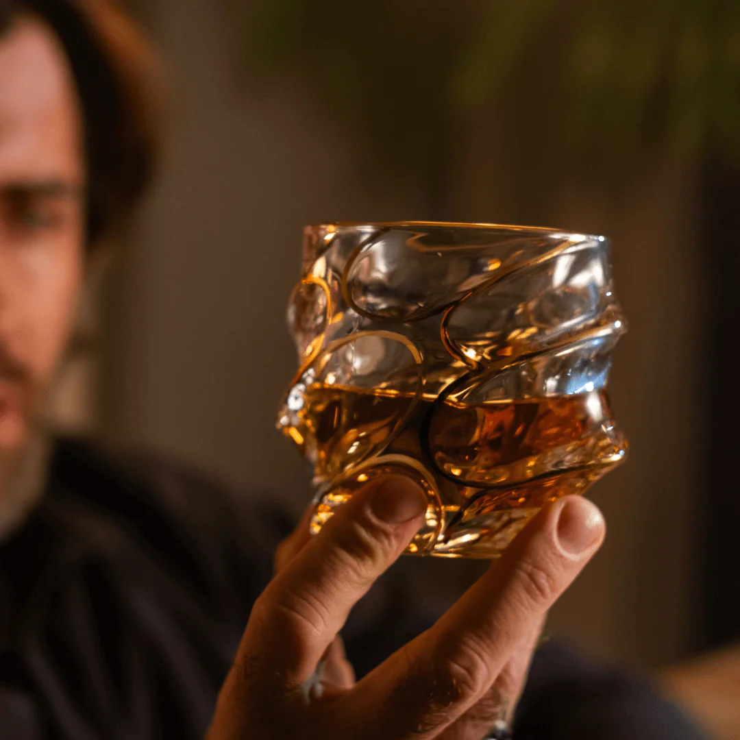 Gold Line Storm Japanese Crystal Whisky Glass - Image 14