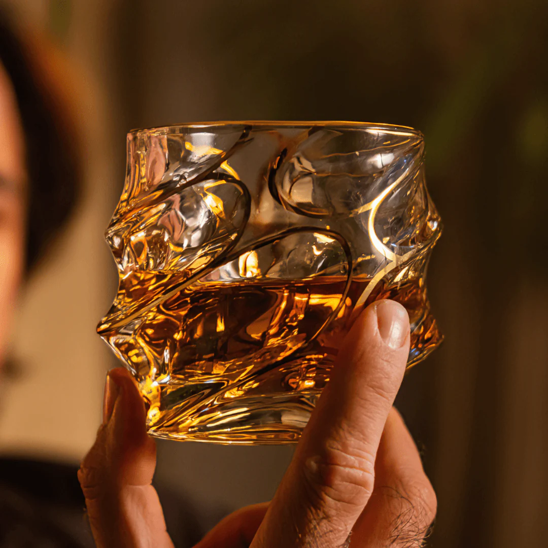 Gold Line Storm Japanese Crystal Whisky Glass - Image 15