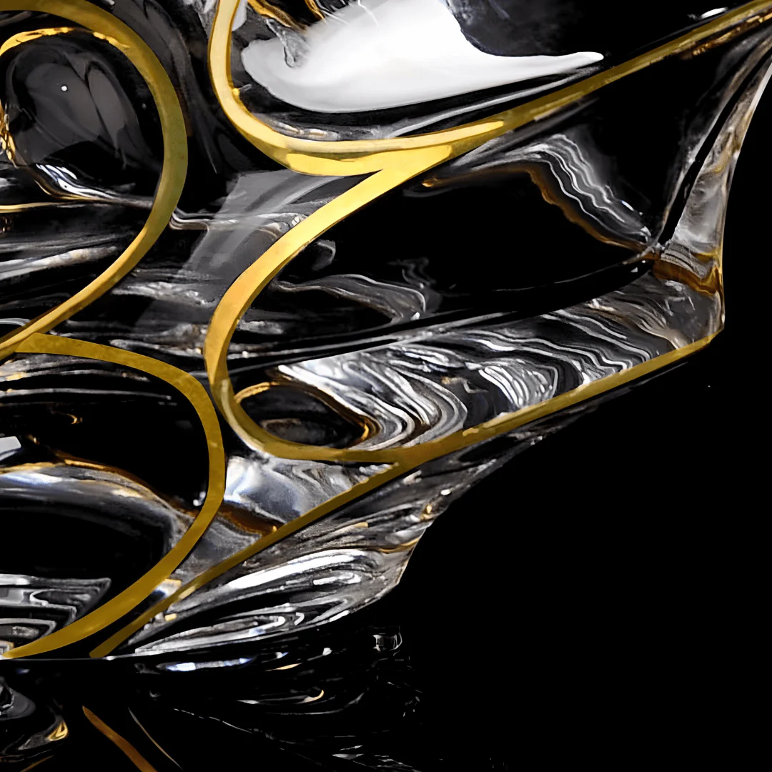 Gold Line Storm Japanese Crystal Whisky Glass - Image 9