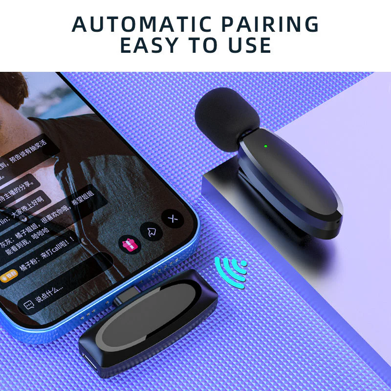 Lavalier Wireless Microphone Outdoor Live Broadcast Internet Celebrity Carry 2.4G Radio Noise Reduction Small Microphone - Image 4