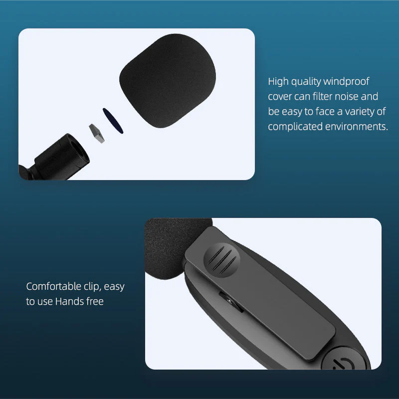 Lavalier Wireless Microphone Outdoor Live Broadcast Internet Celebrity Carry 2.4G Radio Noise Reduction Small Microphone - Image 9