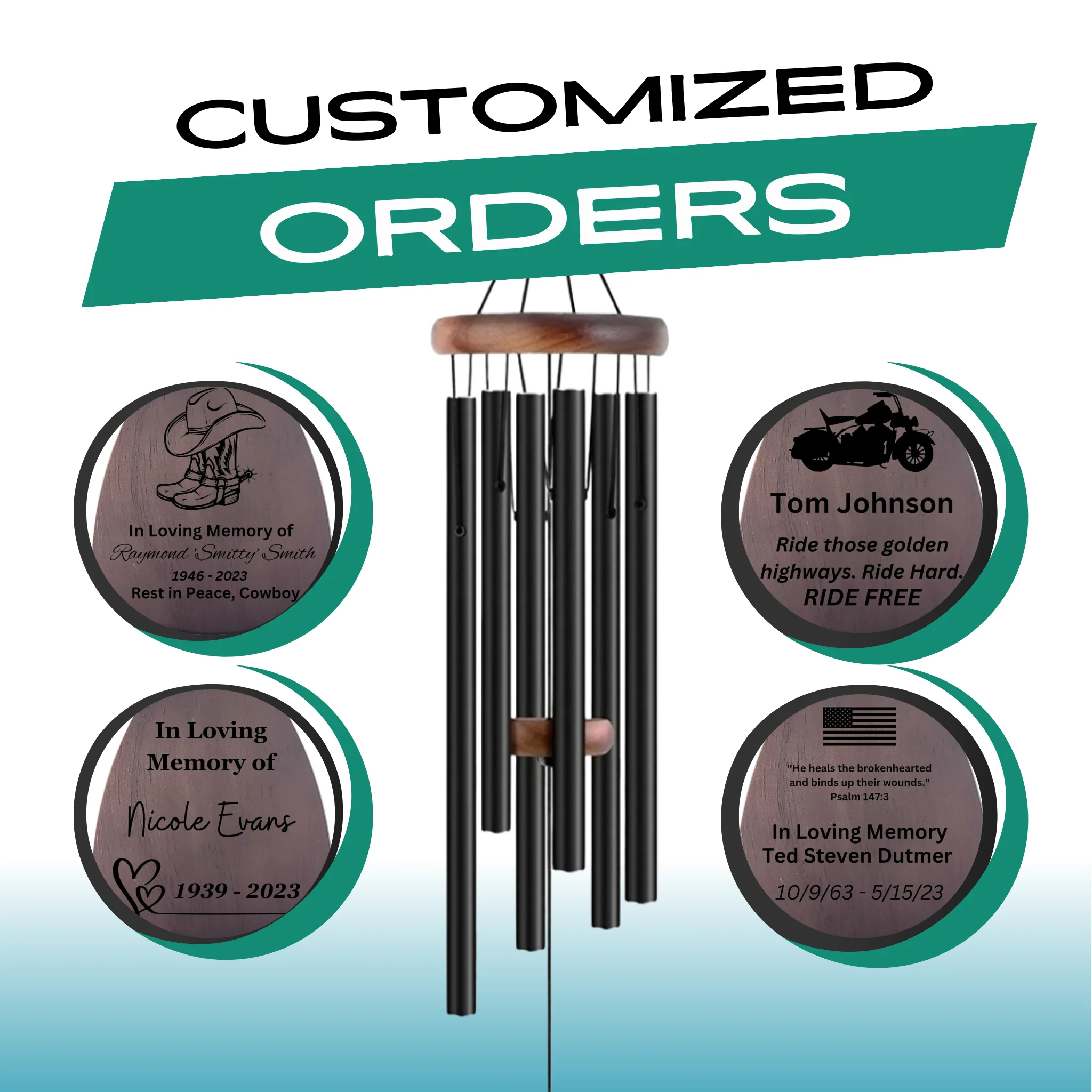 Memorial Serenity Wind Chimes - Thoughtful Gift For Special Occasions or Reflections 32” - Image 10