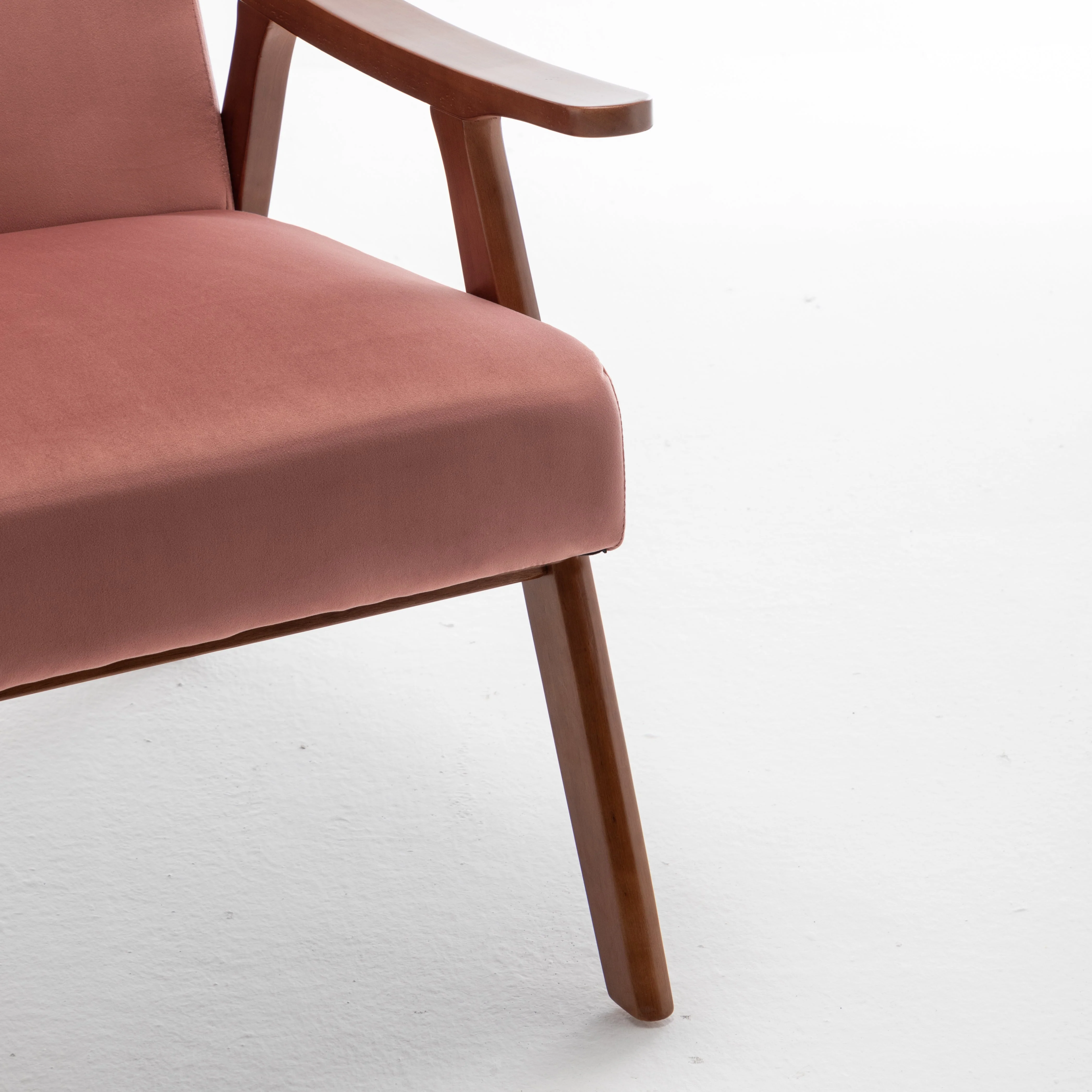 Mid-Century Modern Chair, Living Room Chair with Solid Wood Frame, Accent Chair Extra-Thick Backrest, Wingback Chair for Bedroom - Image 8