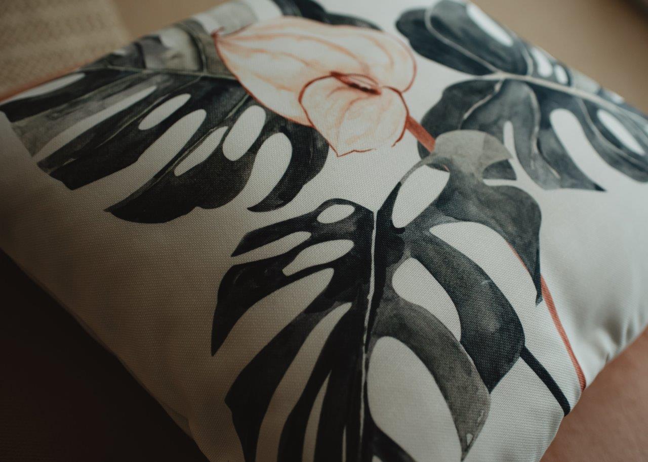 Modern Greenery Floral Throw Pillow – Handmade in the USA - Image 4