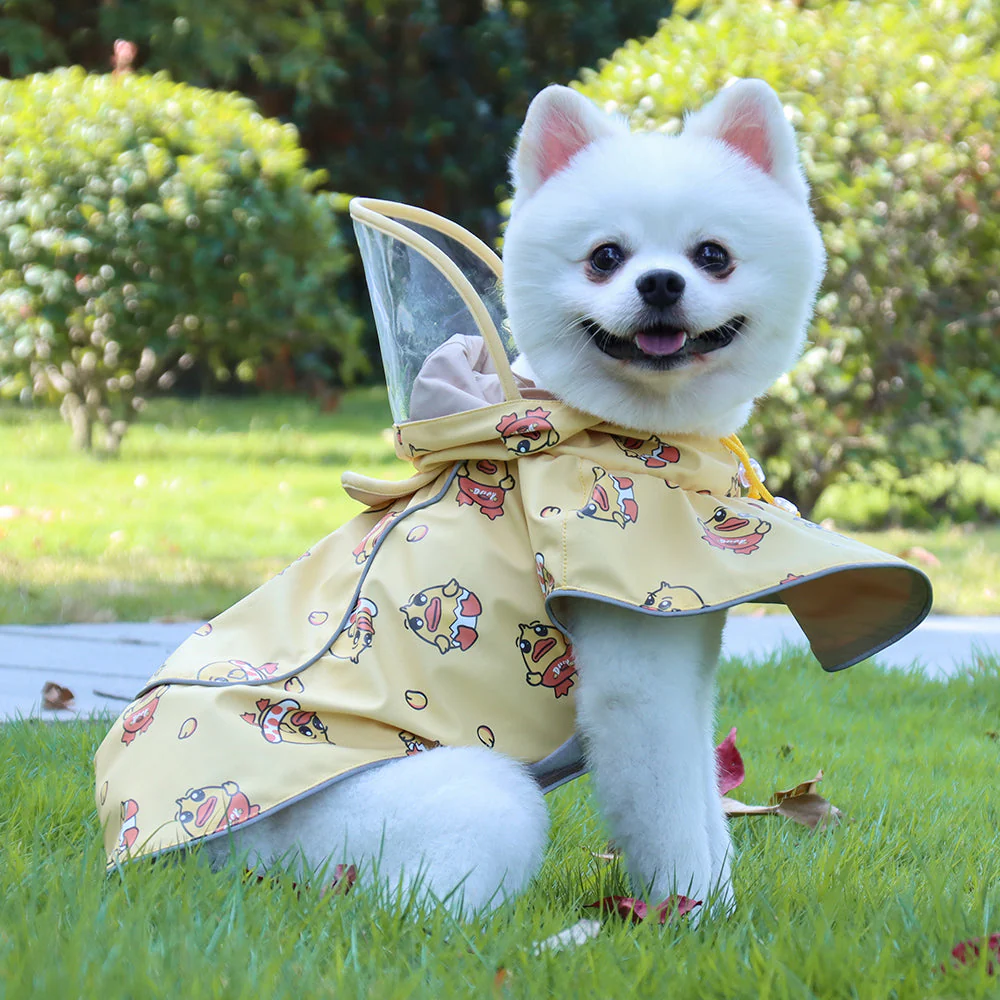 New Pet Clothes Waterproof Reflective Cape Raincoat Transparent PU Leather Dog Raincoat - Image 5