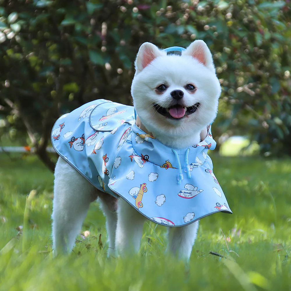 New Pet Clothes Waterproof Reflective Cape Raincoat Transparent PU Leather Dog Raincoat - Image 7