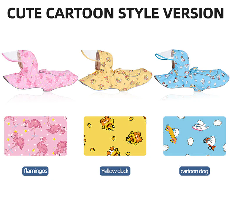 New Pet Clothes Waterproof Reflective Cape Raincoat Transparent PU Leather Dog Raincoat - Image 9