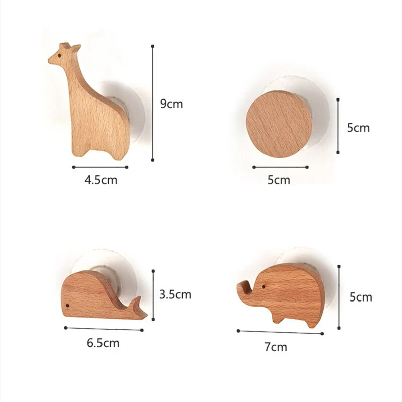 Nordic Indoor Wooden Solid Wood Hemp Rope Animal Tissue Holder Children's Room Decoration Wall Hanger Hemp Rope Hook Toilet Paper Holder - Image 6