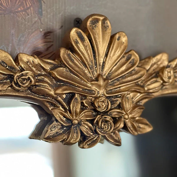Ornate Golden Floral Rectangular Mirror - Image 4