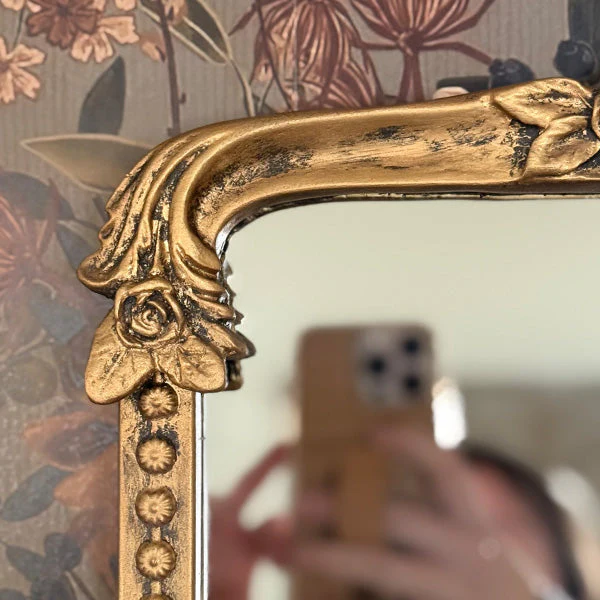 Ornate Golden Floral Rectangular Mirror - Image 5