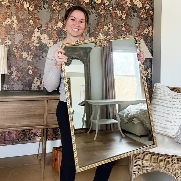 Ornate Golden Floral Rectangular Mirror - Image 6