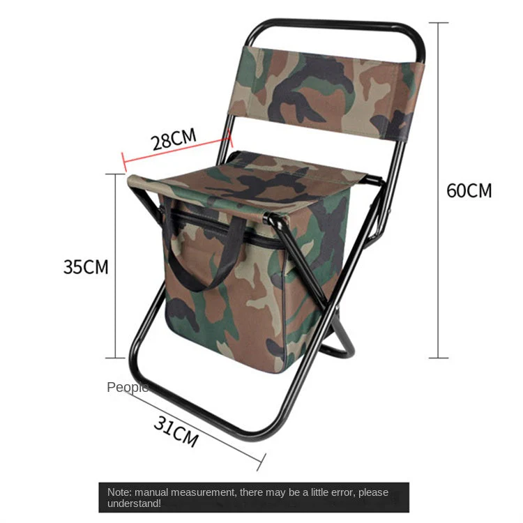 Outdoor Camping Folding Chair with Storage Backrest and Carrying Bag for Art Students' Sketching - Image 4