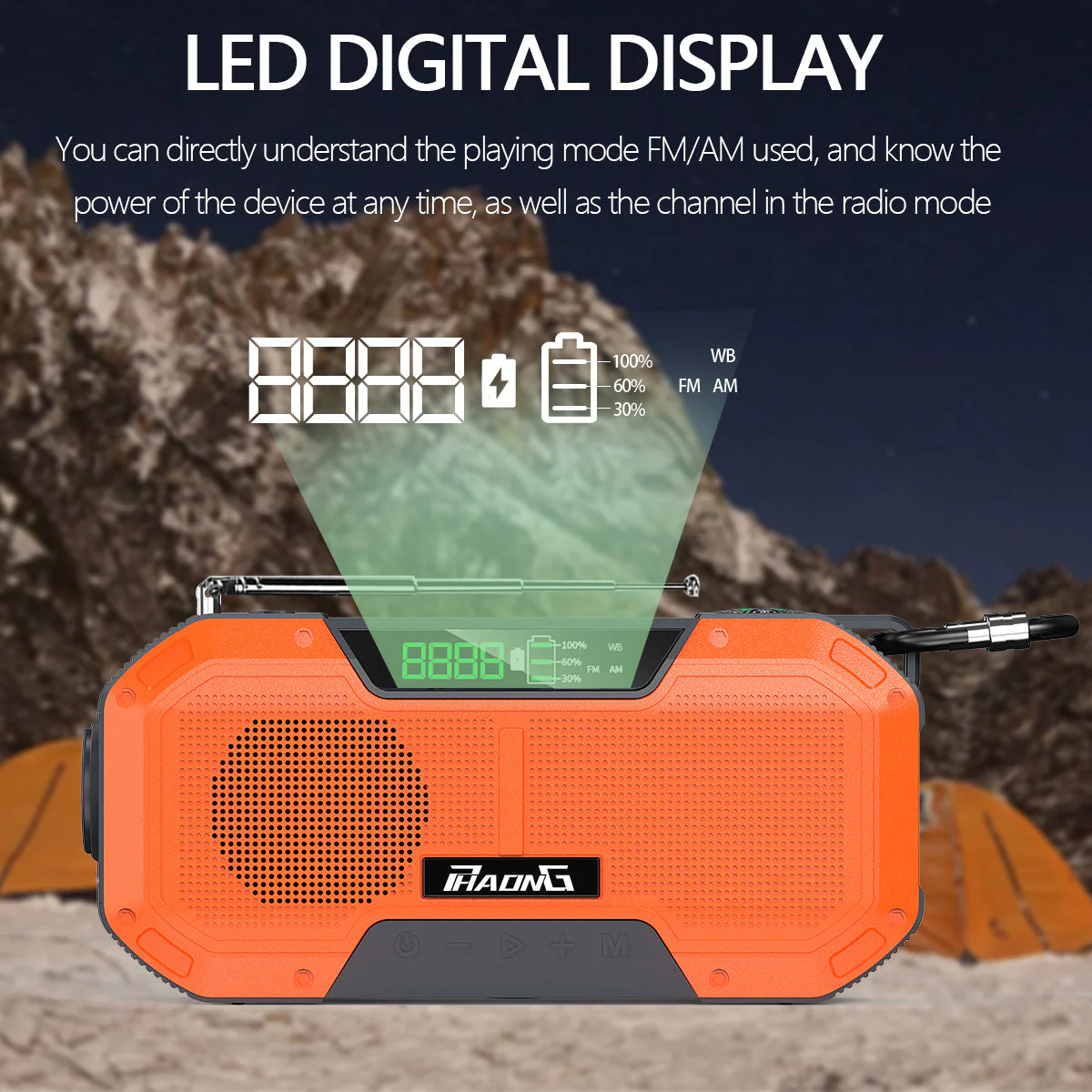 Outdoor Emergency Radio Bluetooth Speaker Solar Hand Flashlight Mobile Charging 5000 Mah Large Capacity - Image 3