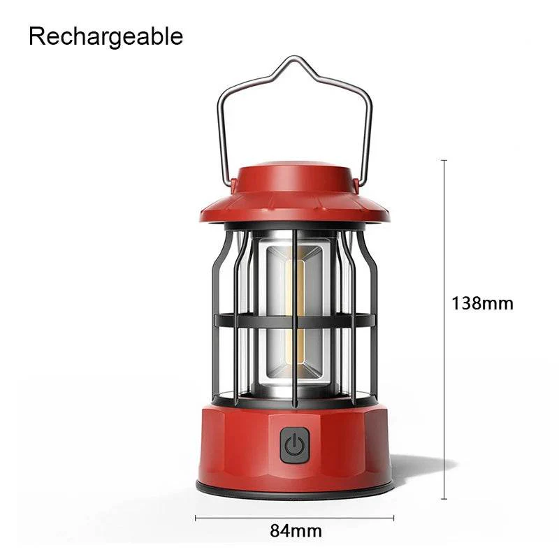 Outdoor LED Lantern Portable Retro Camping Garden Rechargeable Lamp - Image 4