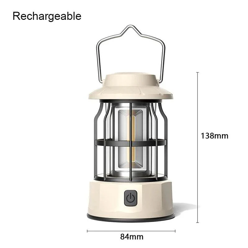 Outdoor LED Lantern Portable Retro Camping Garden Rechargeable Lamp - Image 6