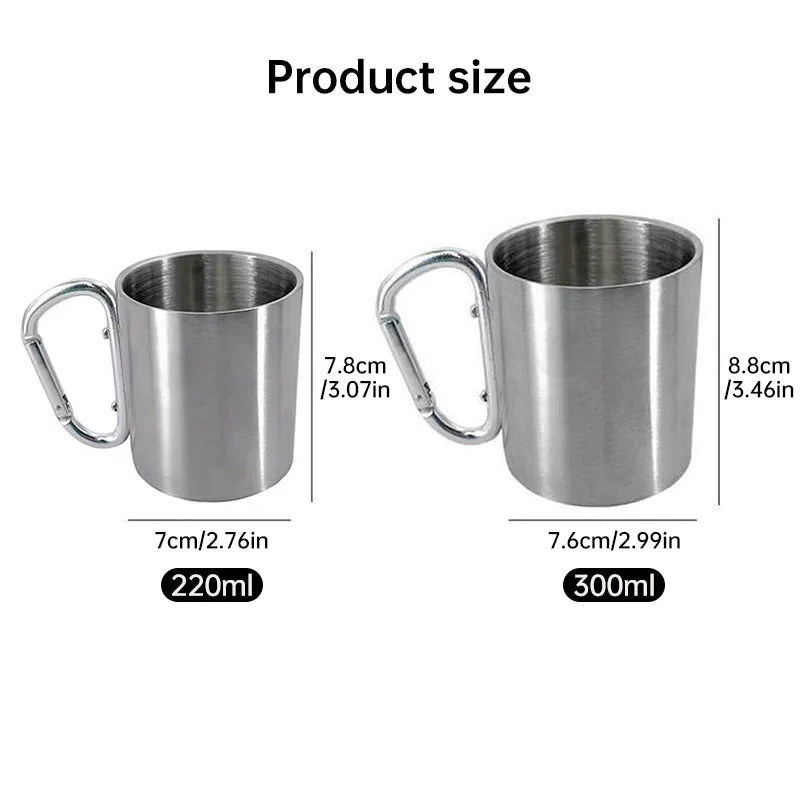 Outdoor mountaineering button, water cup, trip, camping, portable button, 201 stainless steel material - Image 7