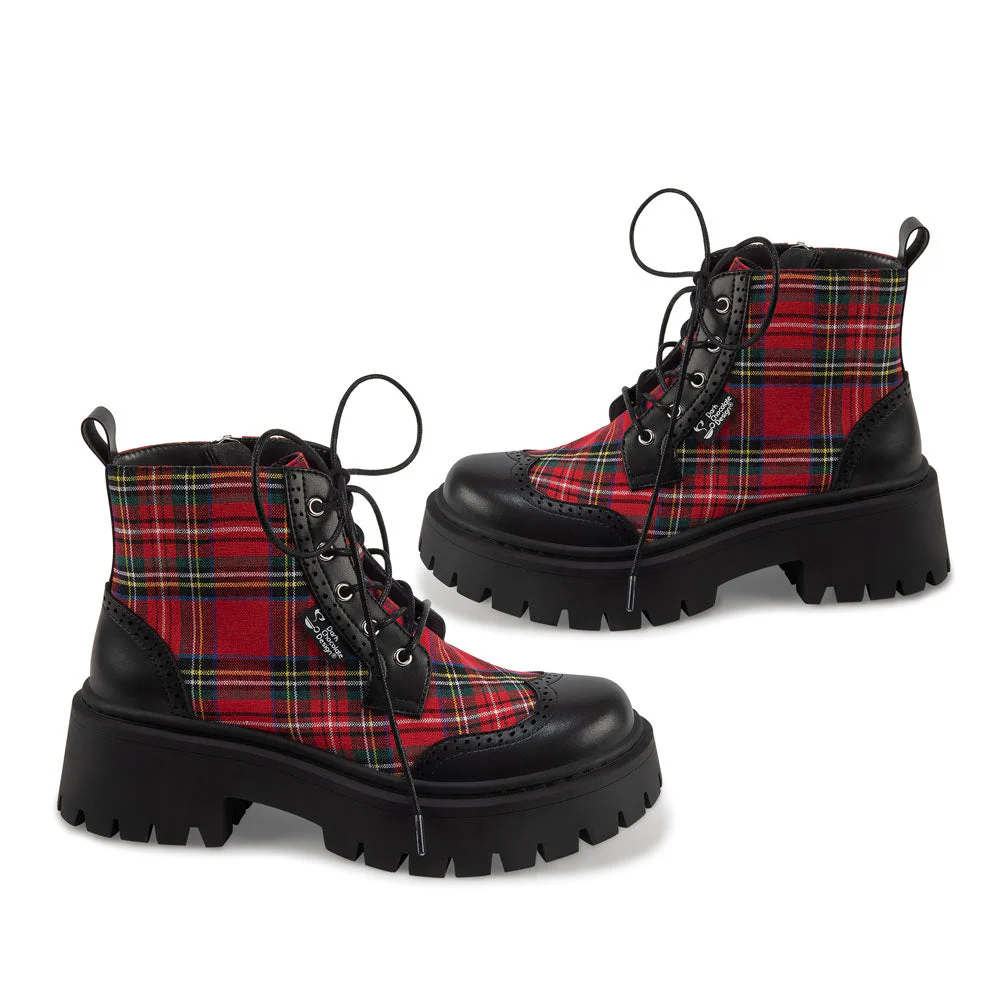 Red Tartan Women's Boots - Image 4