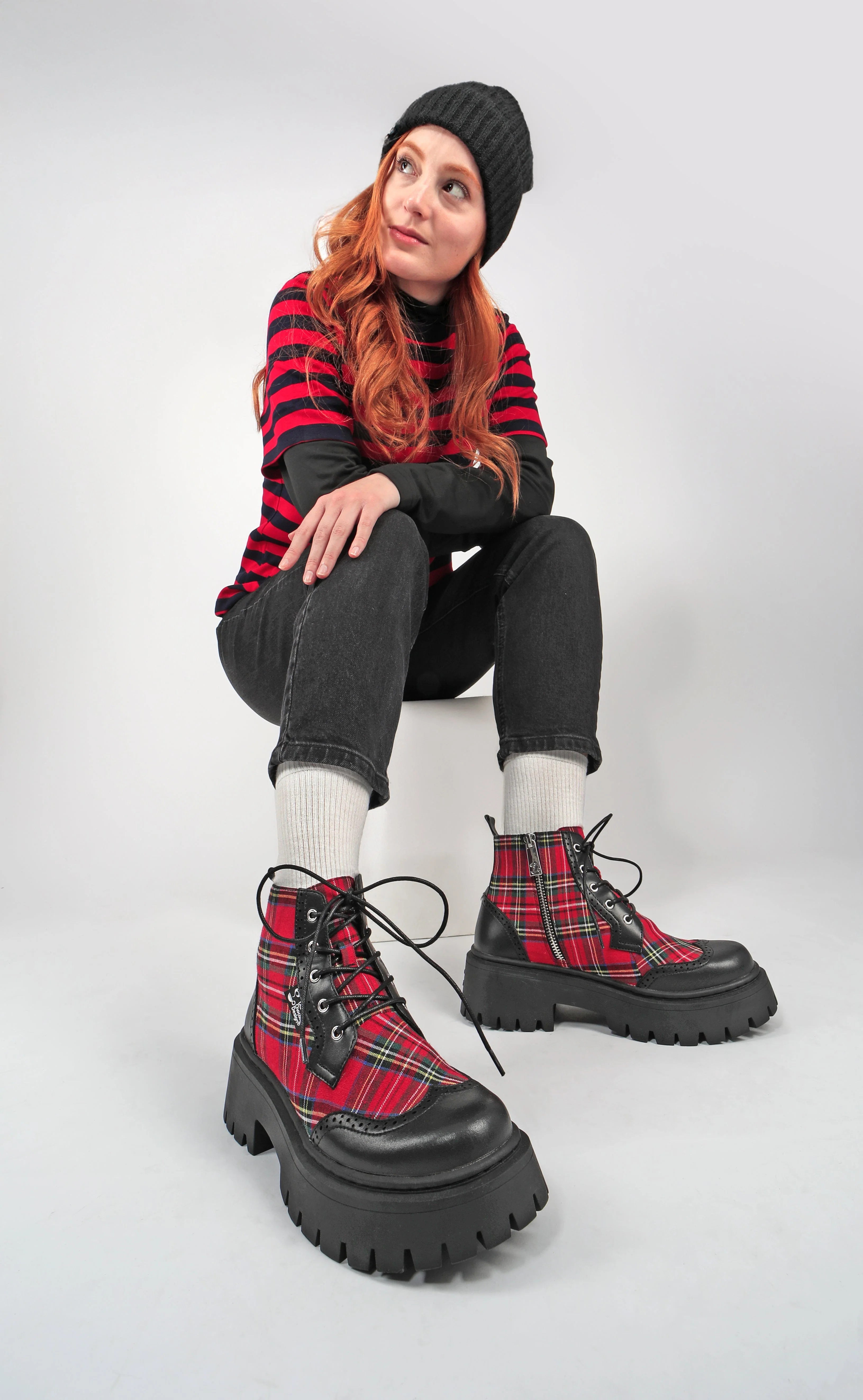 Red Tartan Women's Boots - Image 5