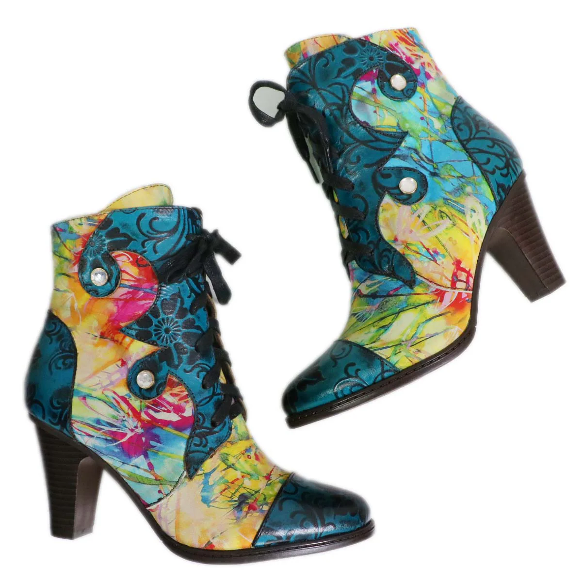Retro Hand painted Leather Boots - Image 4
