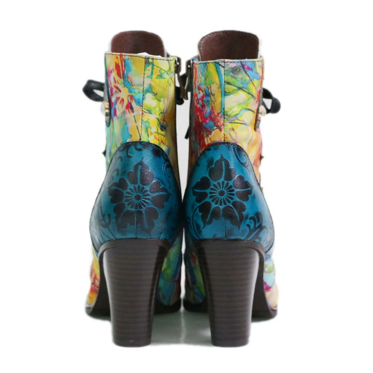 Retro Hand painted Leather Boots - Image 6