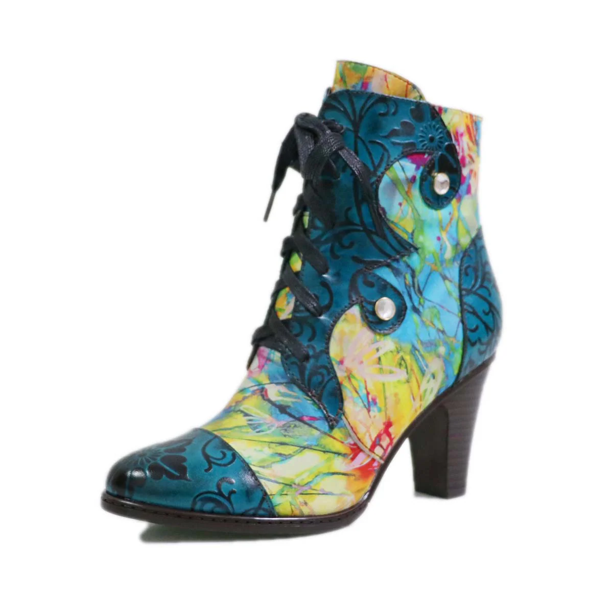 Retro Hand painted Leather Boots - Image 8